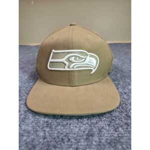 Seattle Seahawks Snapback Hat OSFA New Era Tan White Logo 9FIFTY NFL
